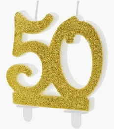 Sviečka dvojčíslo 50 zlaté