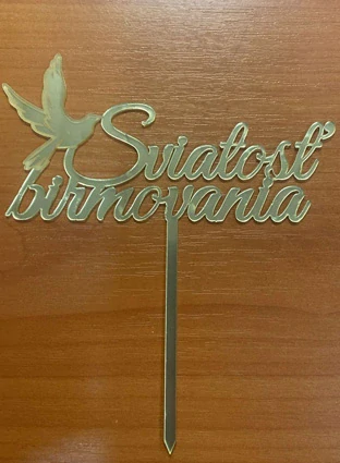 Zápich plastový zlatý Sviatosť birmovania