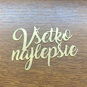 Zápich zlatý plastový Všetko najlepšie 9cm