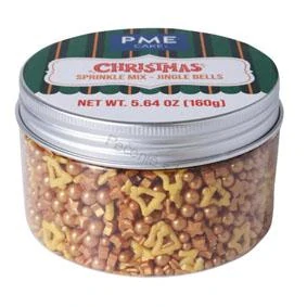PME posyp Christmas sprinkles gold jingle bells 160g