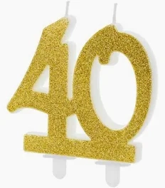 Sviečka dvojčíslo 40 zlaté
