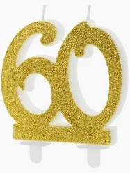 Sviečka dvojčíslo 60 zlaté