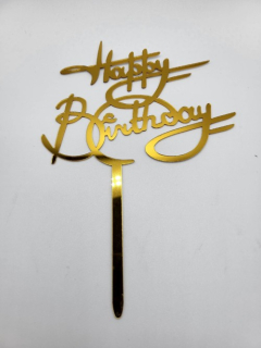 Zápich zlatý Happy Birthday