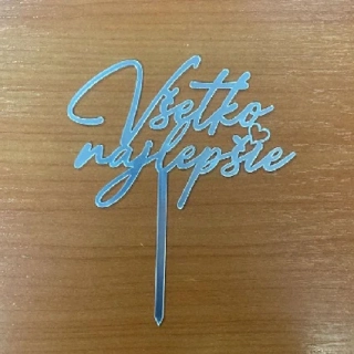 Zápich plastová všetko najlepšie strieborný