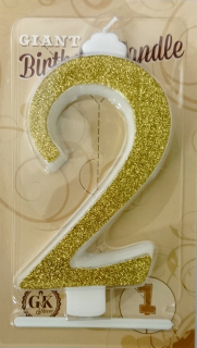 Sviečka 2 - zlatá XL