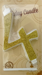 Sviečka 4 - zlatá XL